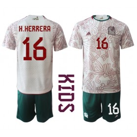 Mexiko Hector Herrera #16 Borta Kläder Barn VM 2022 Kortärmad (+ Korta byxor)